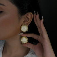 White moon Earring